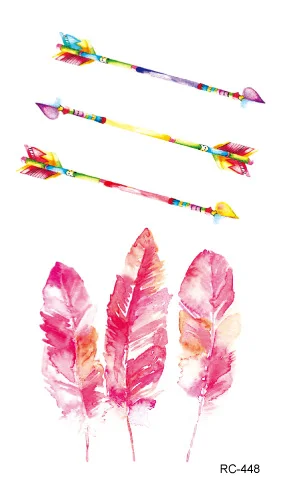 

Водостойкая временная татуировка, наклейка со стрелками и перьями, флэш-тату, искусственная татуировка, Маленькие Цветные татуировки для ж...