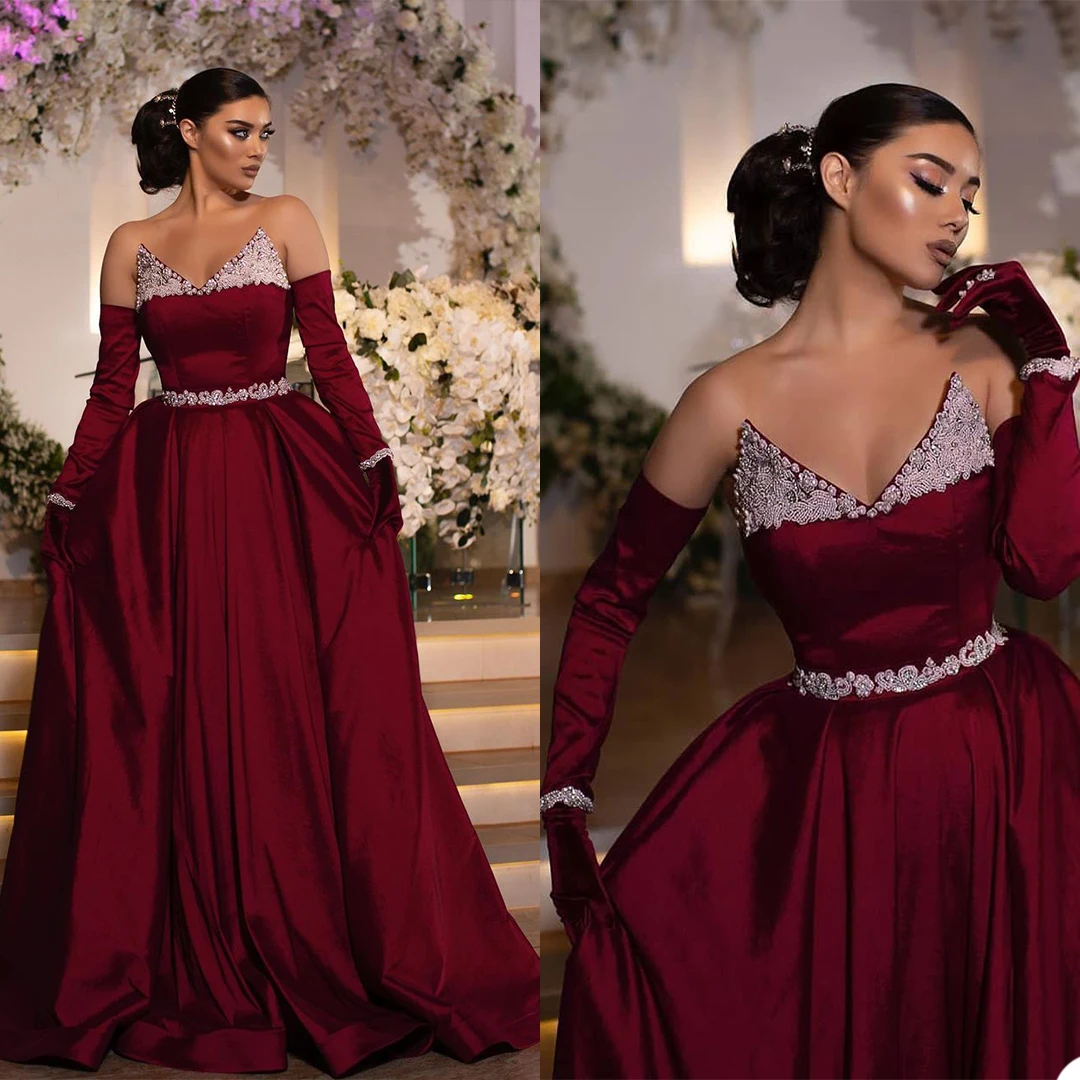 

African Luxurious Mermaid Beaded Prom Princess Dresses Vintage Evening Gowns Retro Appliqued Formal Party Dress