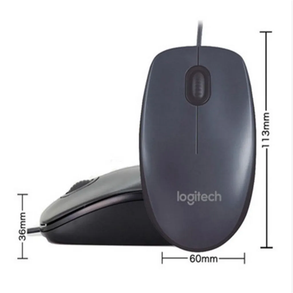 Logitech M90 1000DPI USB Wired Optical Mouse Ergonomic Office Portable Mice for Windows XP/7/8/10 Computer Accessories | Компьютеры и