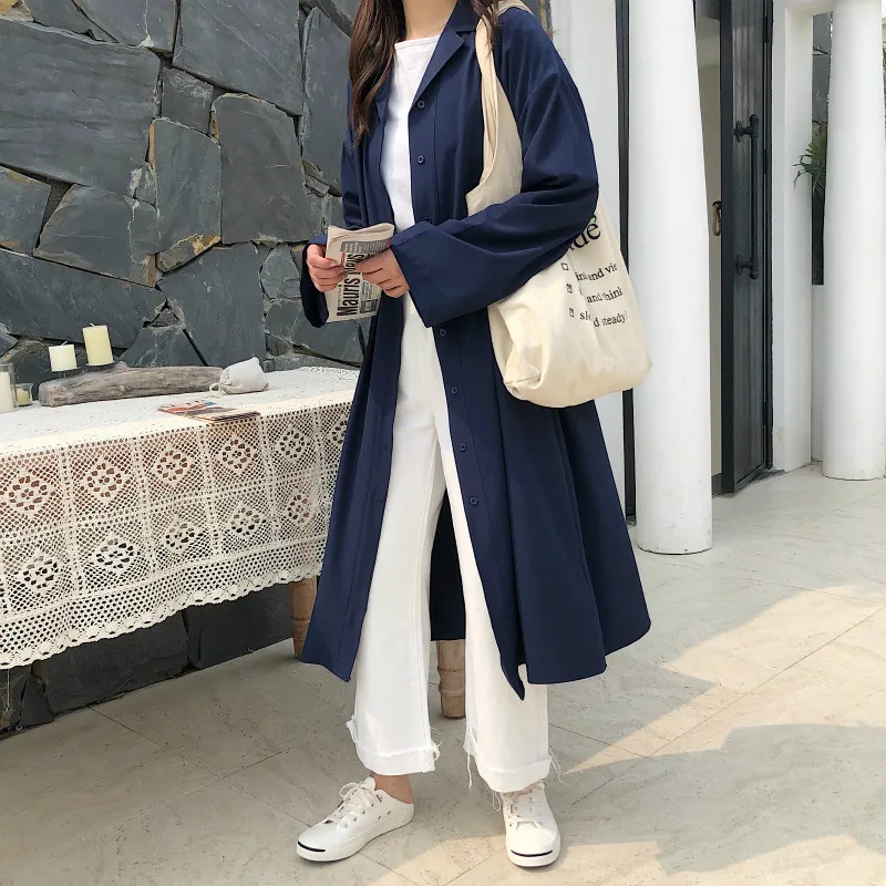 Тренчкот женский длинный модная повседневная ветровка накидка приталенный