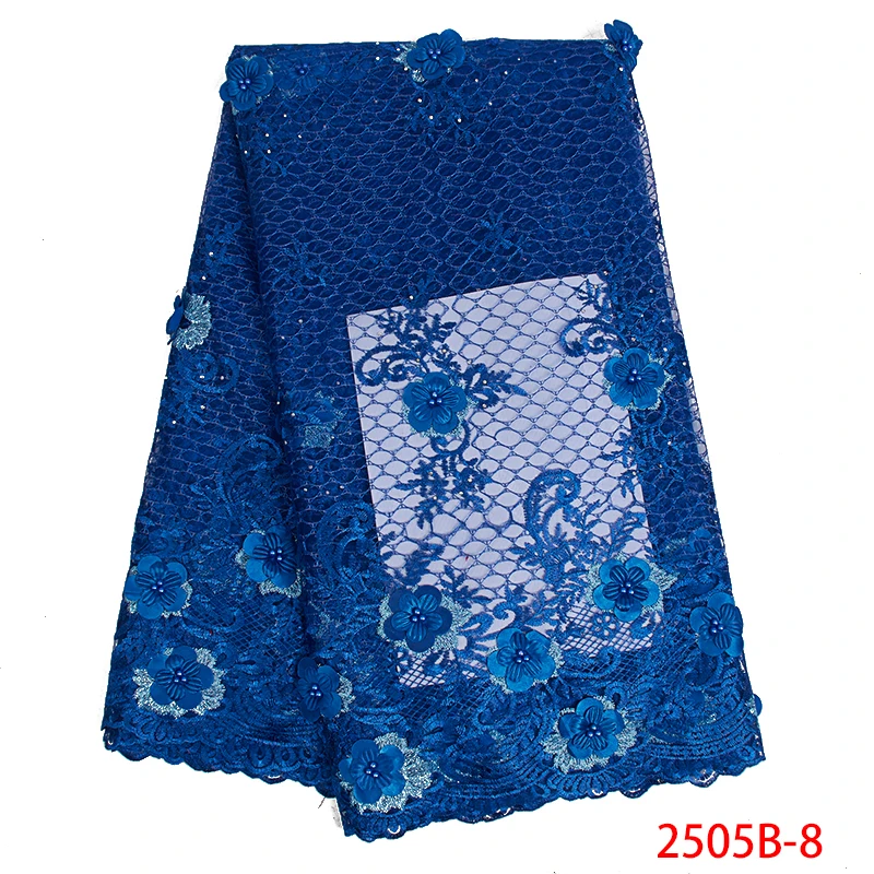 

Rhinestone Beaded for Dress Embroidery Lace New Pattern 3D Flower African French Bridal Appliques Lace Tulle Mesh Net AMY2505B