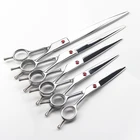 Профессиональные японские ножницы для стрижки собак 440c 5,56789 дюйма, серебристые ножницы для ухода за питомцами, ножницы для стрижки, парикмахерские ножницы для питомцев