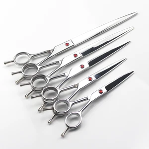 Профессиональные японские ножницы для стрижки собак 440c 5,56789 дюйма, серебристые ножницы для ухода за питомцами, ножницы для стрижки, парикмахерские ножницы для питомцев