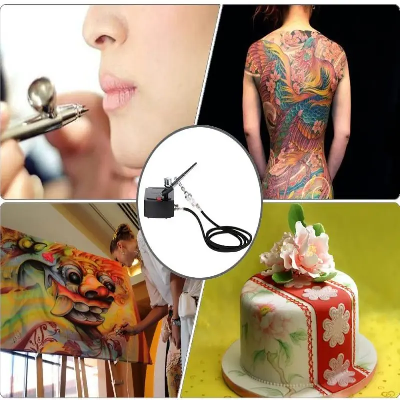 

Airbrush Gravity Feed Dual Action Air Compressor Kit Art Painting Tattoo Manicure Craft Cake Spray Model Air Brush Nail Tool Set