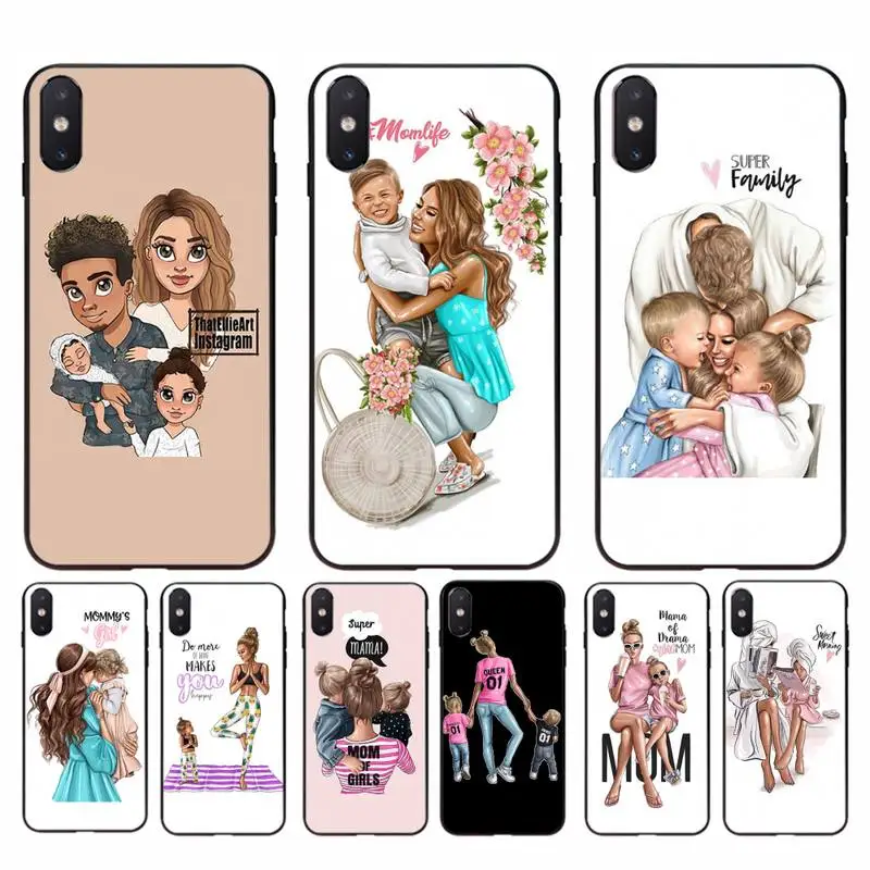 YNDFCNB мягкий чехол для телефона с изображением семьи мальчика девочки принцессы