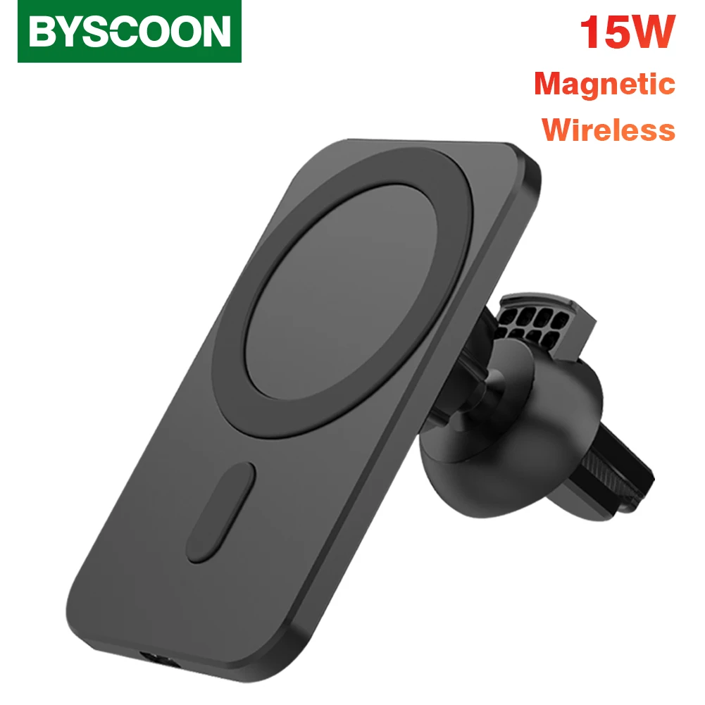 

Byscoon 15 Вт магнитное беспроводное автомобильное зарядное устройство для iPhone 13 12 Pro Max, магнитный держатель для телефона с быстрой зарядкой для...