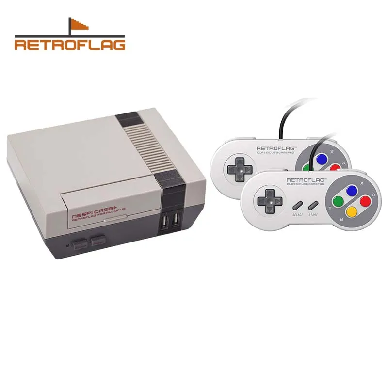 

Retroflag NESPi Case+ Safe Shutdown with 2 Classic USB Game Controller for Retro Pi Raspberry Pi 3/2 Model B & Raspberry Pi 3B+