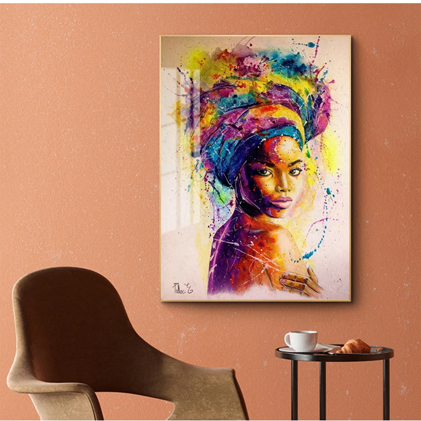 Картина на масляную стену для гостиной Африки женские печатные плакаты