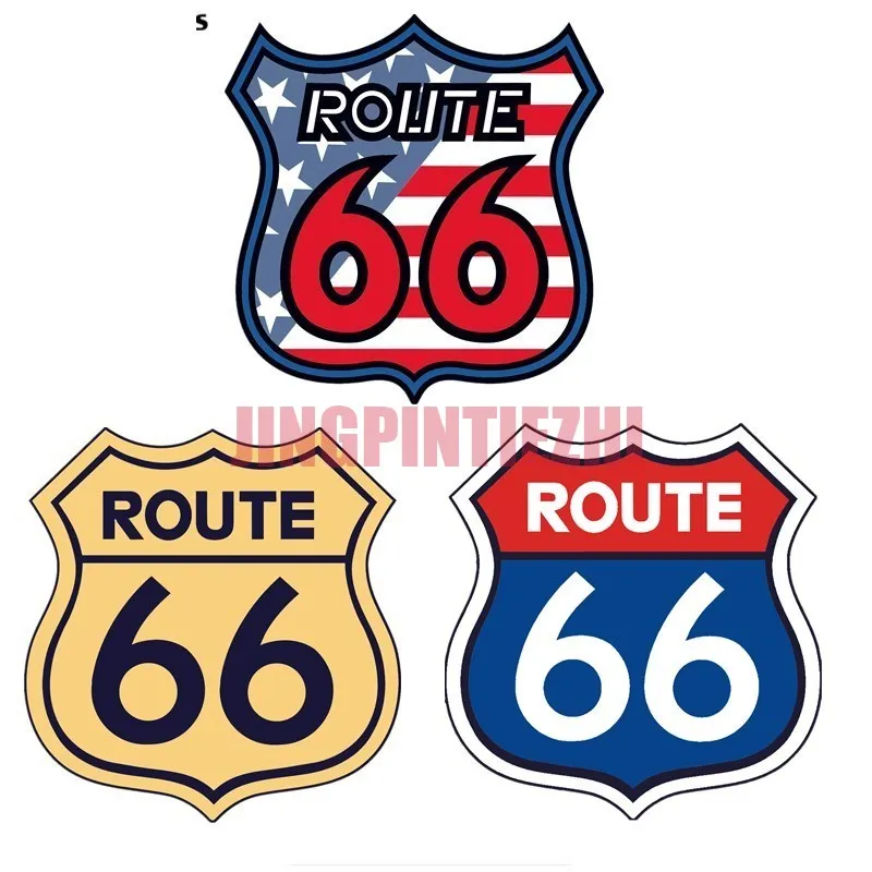 

Personality Car Sticker FC955 Route 66 Decal Car Windshield Sticker Pvc Figure Racing Helmet Motorcycle Laptop Stickers