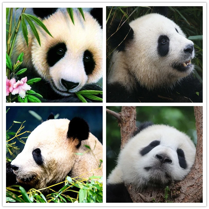 Забавные DIY мозаичные наборы для рукоделия Детские панды 5d алмазной живописи с