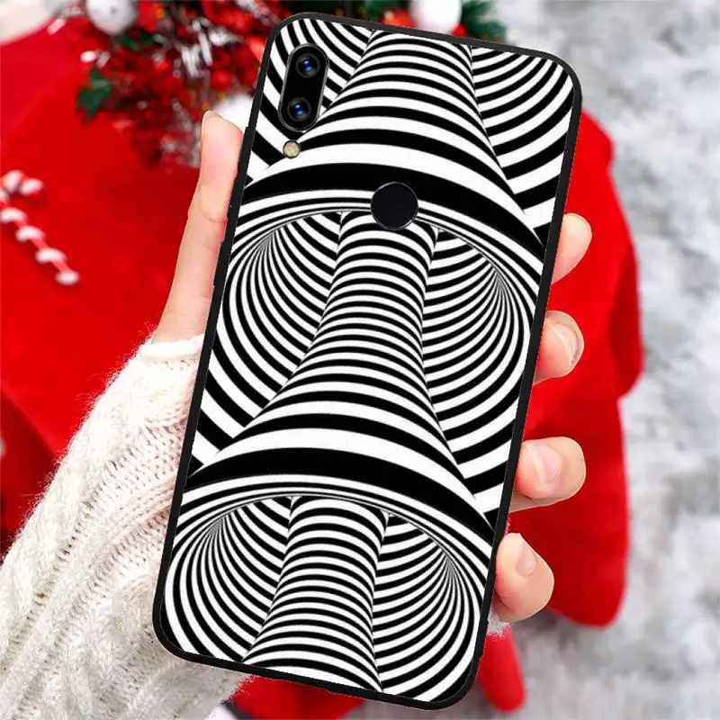 

Line Art A Fractal Illusion pattern high quality luxury Phone Case For Xiaomi Redmi note 7 8 9 t k30 max3 9 s 10 pro lite
