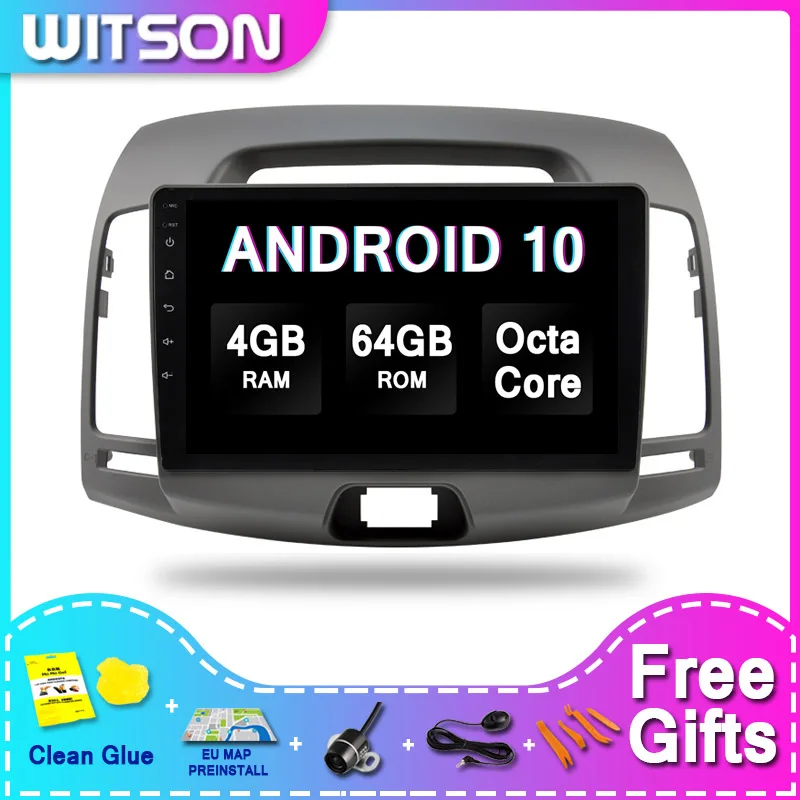 WITSON большой экран Android 10 автомобильный dvd-плеер универсальный для Elantra 2008-2010 4RAM 64ROM