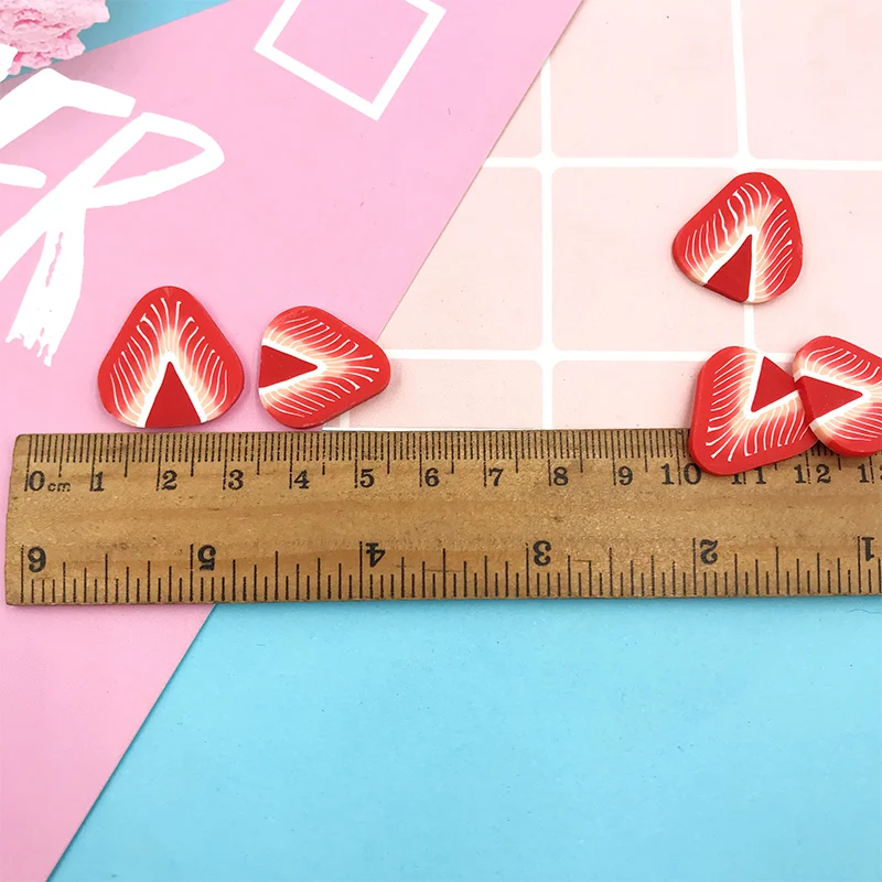 50 шт./лот Большие кусочки клубники Полимерная глина ремесла Сделай сам украшение