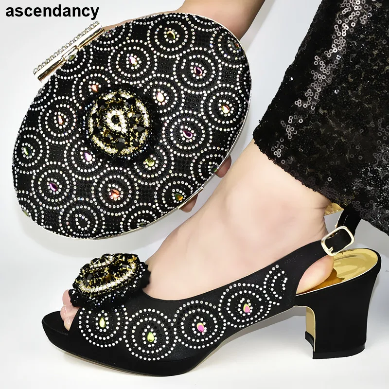 Итальянская обувь и сумка в комплекте для женщин Женские вечерние комплект из