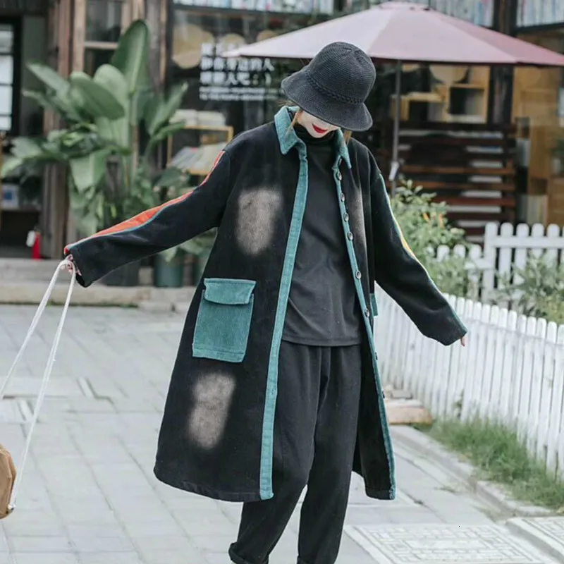 Женский вельветовый Тренч Max LuLu модный длинный в Корейском стиле панк винтажная