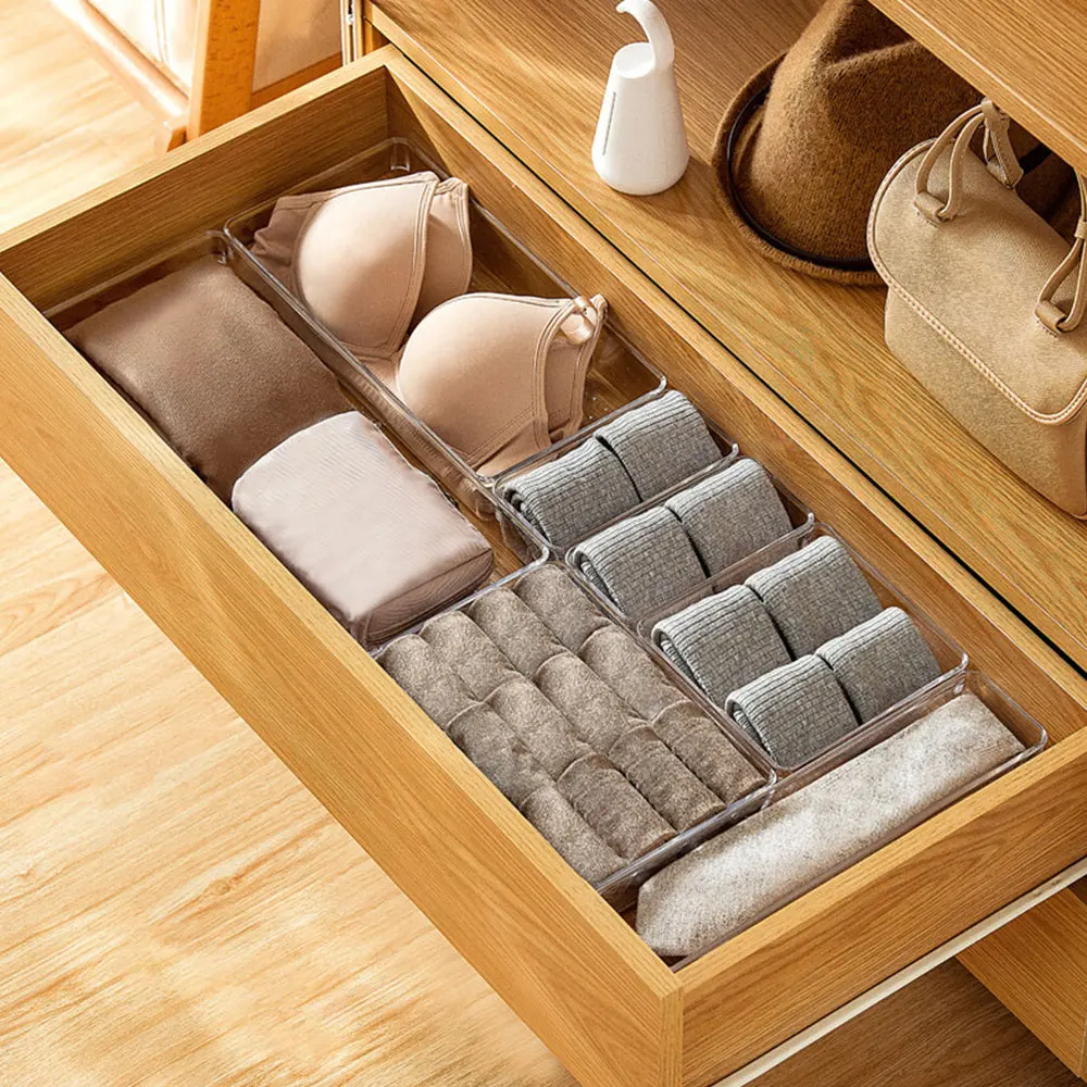 

6Pcs Multifunctional Storage Boxes Tableware Storage Organizers (Transparent)