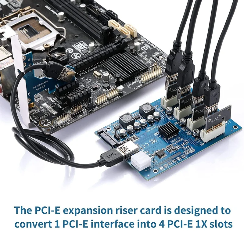 Pci-E 1X To 4-Port Pci Express слот адаптер карта Usb3.0 преобразователь Расширенный M2