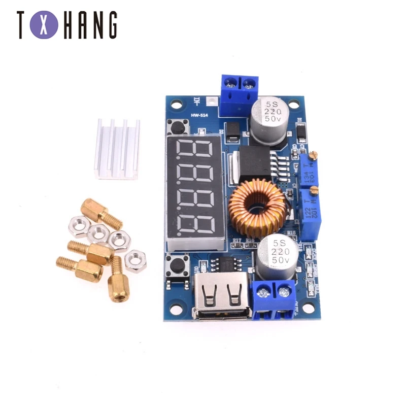 Светодиодные схемы DC-DC 5A модуль зарядного устройства литиевой батареи вольтметр