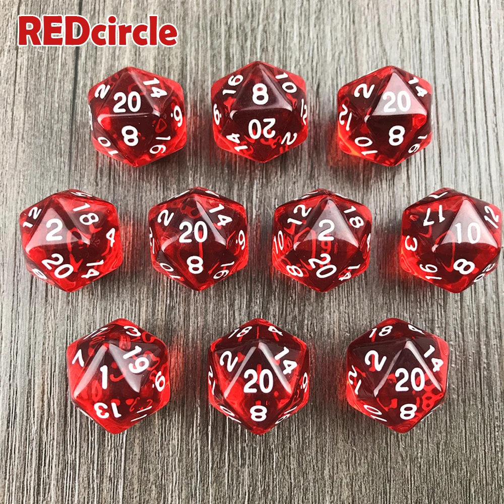 Dnd Polyhedral D20 10 шт./компл. высококачественные прозрачные/Прозрачные Цифровые