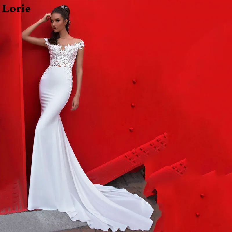 LORIE свадебное платье с короткими цельнокроеными рукавами 2019 кружевные свадебные
