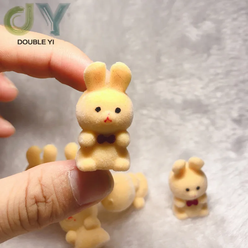 12 шт. мини Флокированная кукла милая маленькая кролик кулон брелок DIY ожерелье