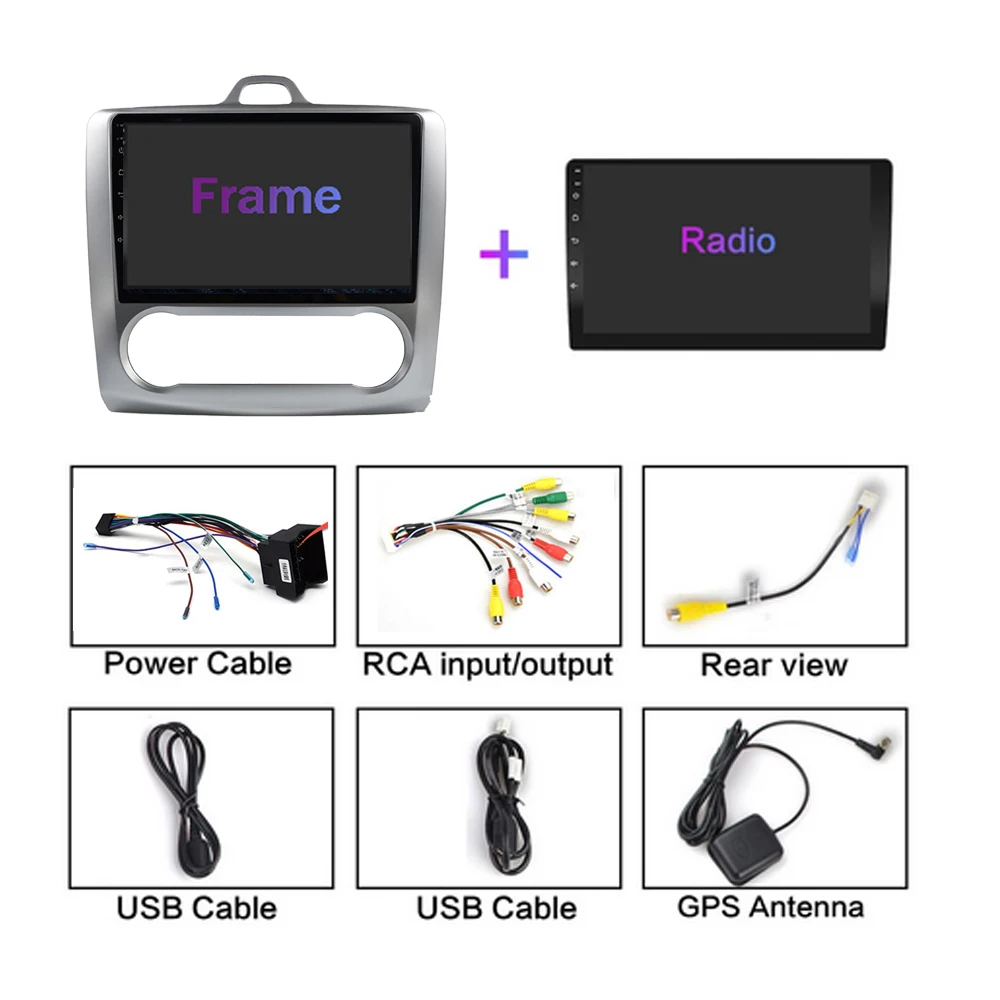 

2DIN Android 10.0 GPS Navigation Car Radio Multimedia Player For Ford Focus Exi AT 2004-2011 9" IPS Touchscreen Split Screen DVD