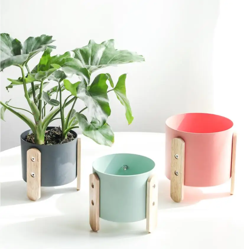 Новый яркий цветочный горшок домашний декор Металлический круглый настольное