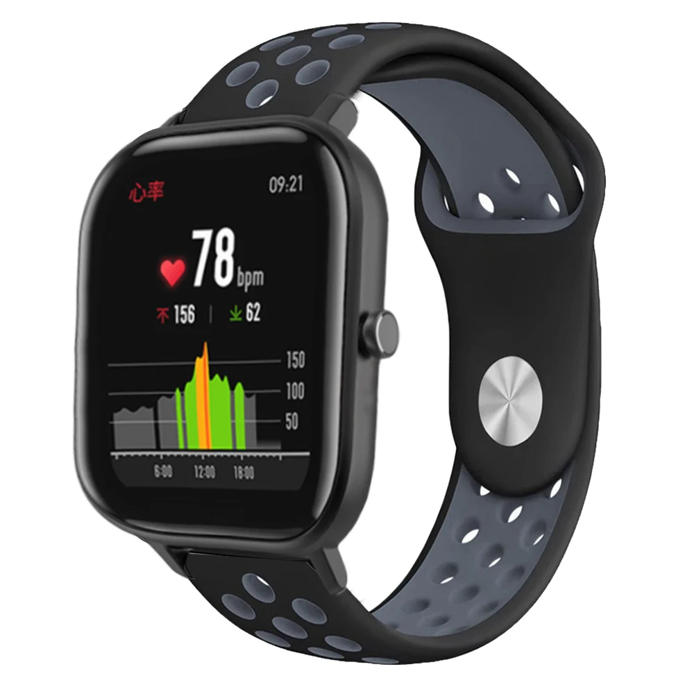 20 мм силиконовый ремешок для наручных часов xiaomi Huami Amazfit GTS Ремешки BIP lite двойной