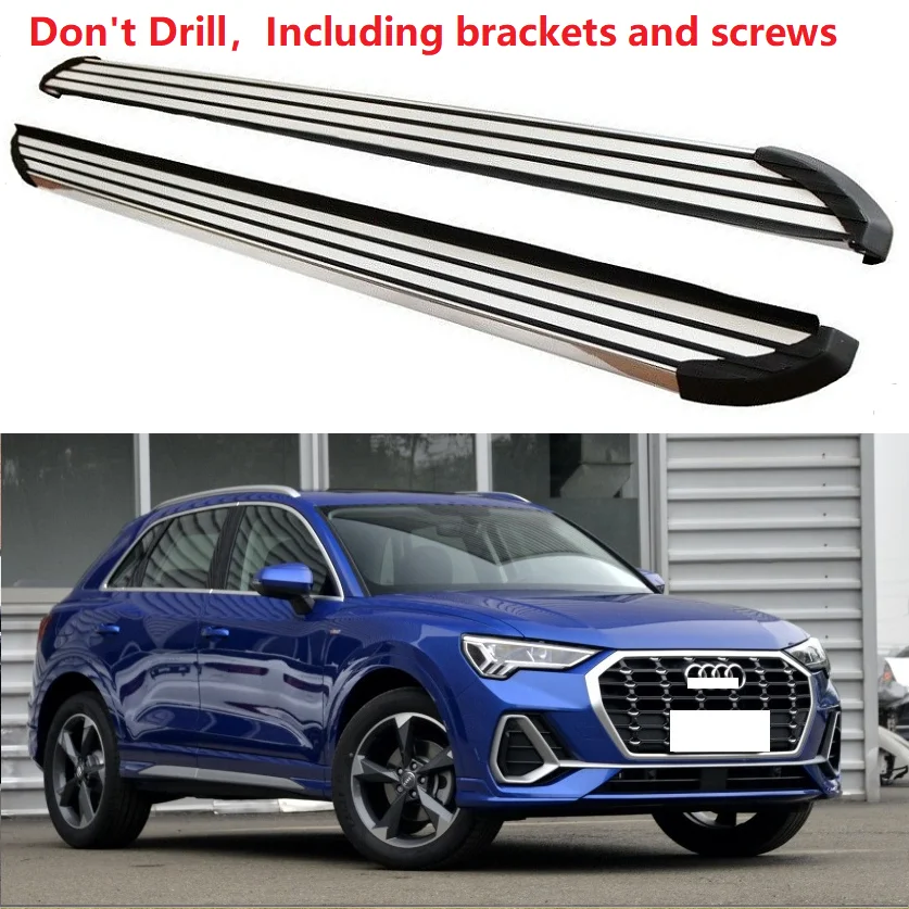 Новый Алюминий для Audi Q3 2019 2020 ходовая доска боковая ступенька торцевая