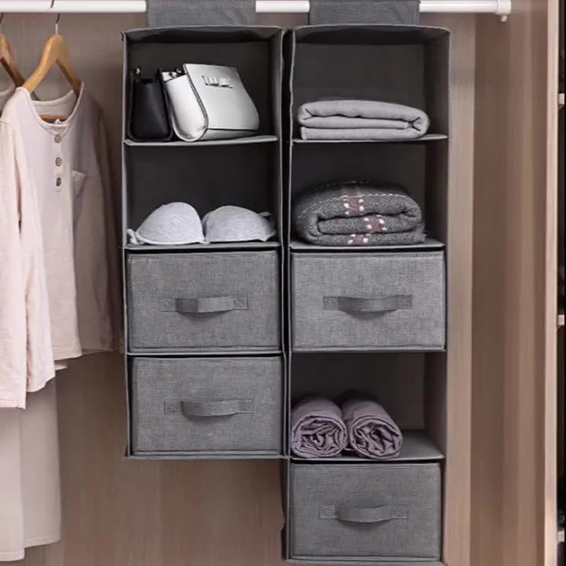 Многоярусный шкаф с выдвижными ящиками складной для хранения одежды стеллаж