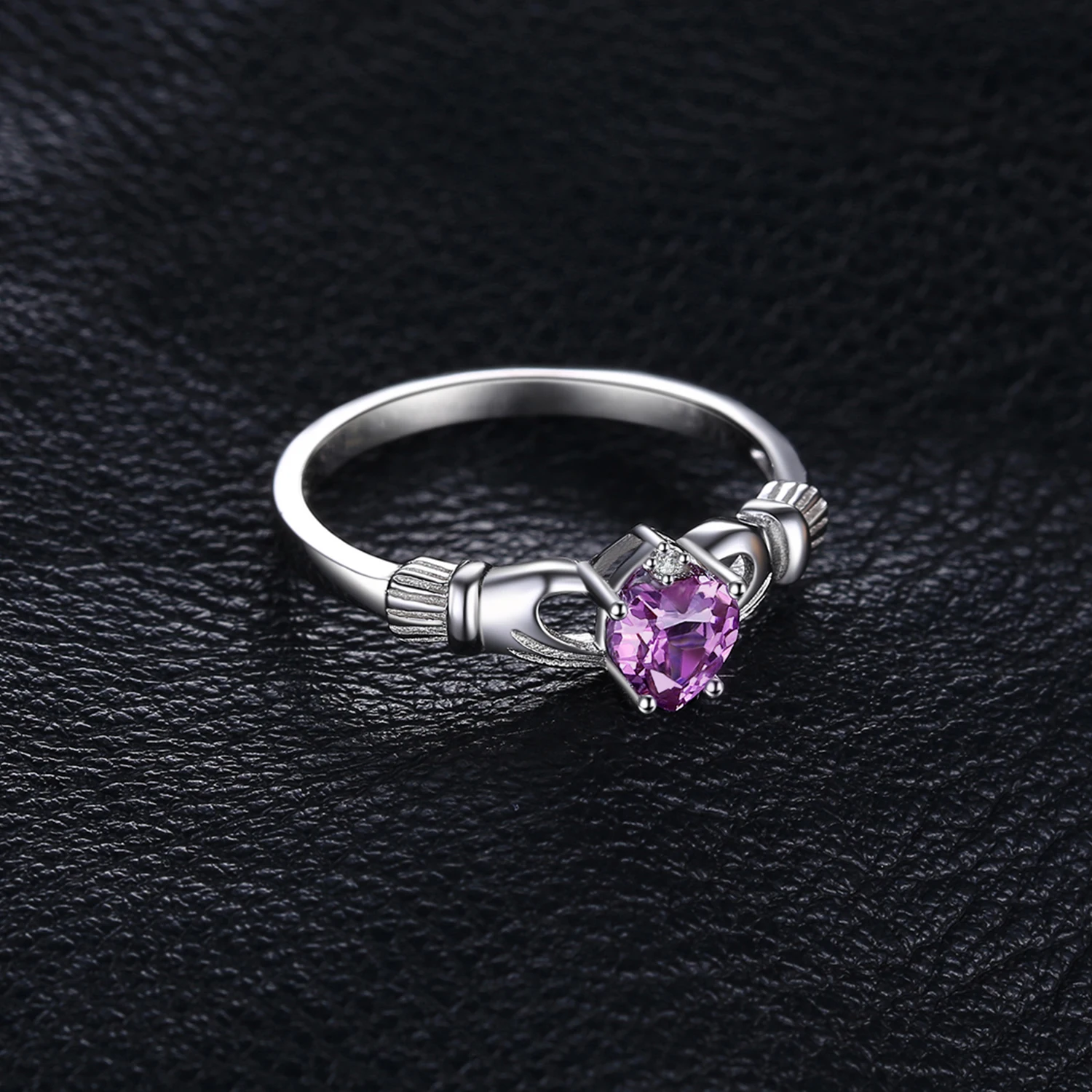 JewelryPalace натуральный аметист ирландский Claddagh кольцо Твердые 925 пробы серебро сердце любовь ювелирные украшения февраля Камень распродажа