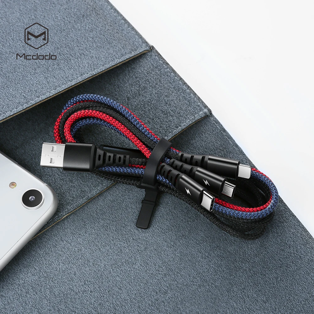 MCDODO 3в1 3а USB кабель для мобильного телефона Micro Type C зарядный iPhone XS Huawei Samsung S10 Type-C |
