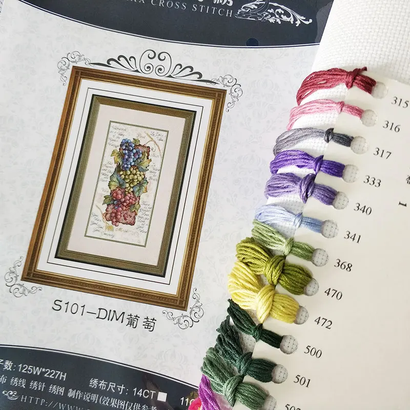 Fishxx пасторальные растения вышивка крестиком S101 фрукты тусклый виноград