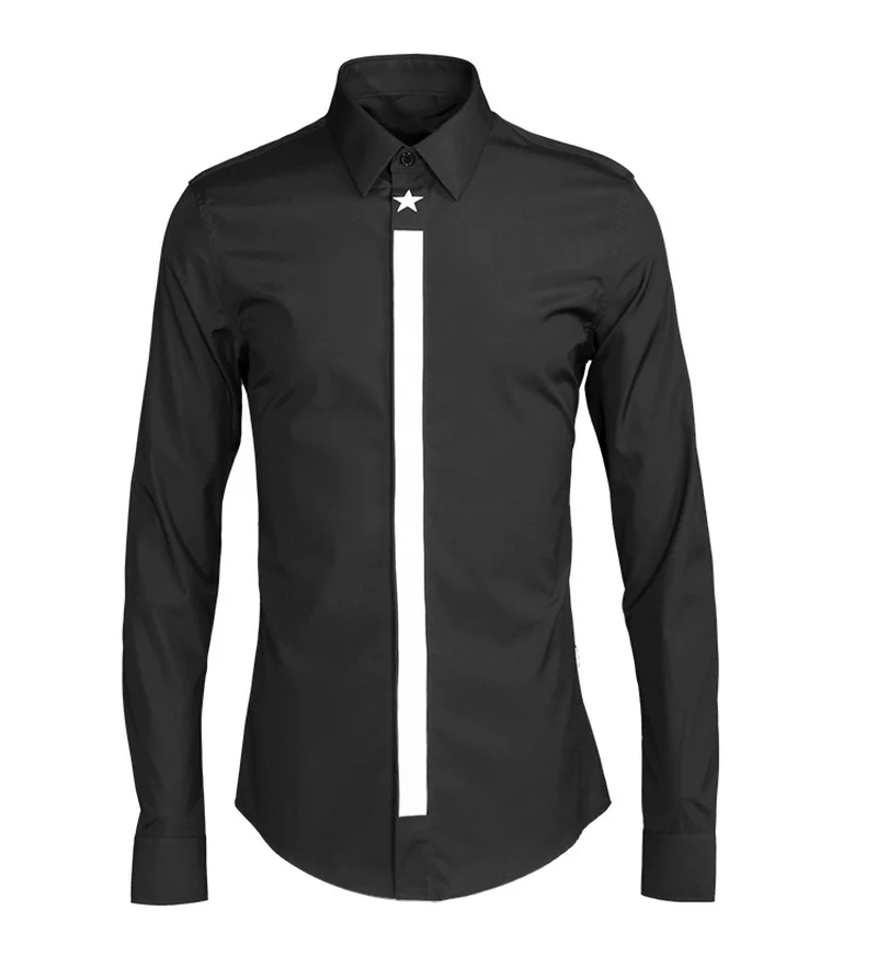 Декоративная фототкань с пятью звездами Мужская модная рубашка 2020 уличная