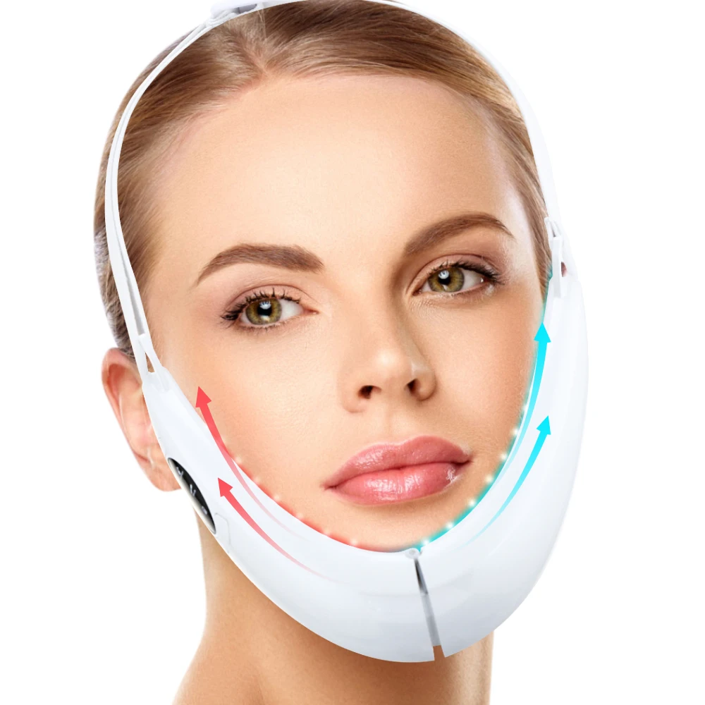

EMS Facial Lifting Device LED Photon Therapy Face Slimming Vibration Massager Double Chin V Line Lift Belt Jaw Face Lifter