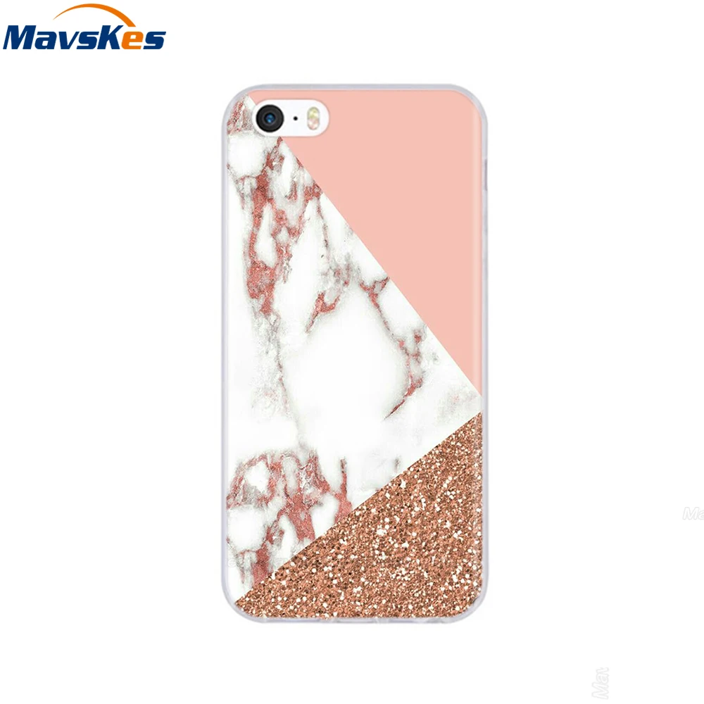 For iPhone 5s SE 5 Case Cover Silicone Soft TPU Cover Print Flower Cute Animal Phone Case For iPhone 6s 6 7 8 Fundas Cases
