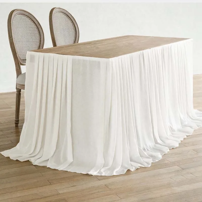 Бесплатная доставка свадебная шифоновая юбка длиной 3 метра|table skirt|wedding table skirtsilk