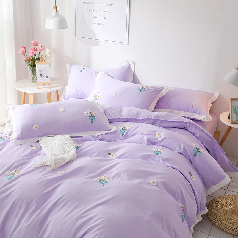 

Bedding Set Pink Daisy Duvet Cover King Size Queen Size Duvet Sets Sheets Pillowcases