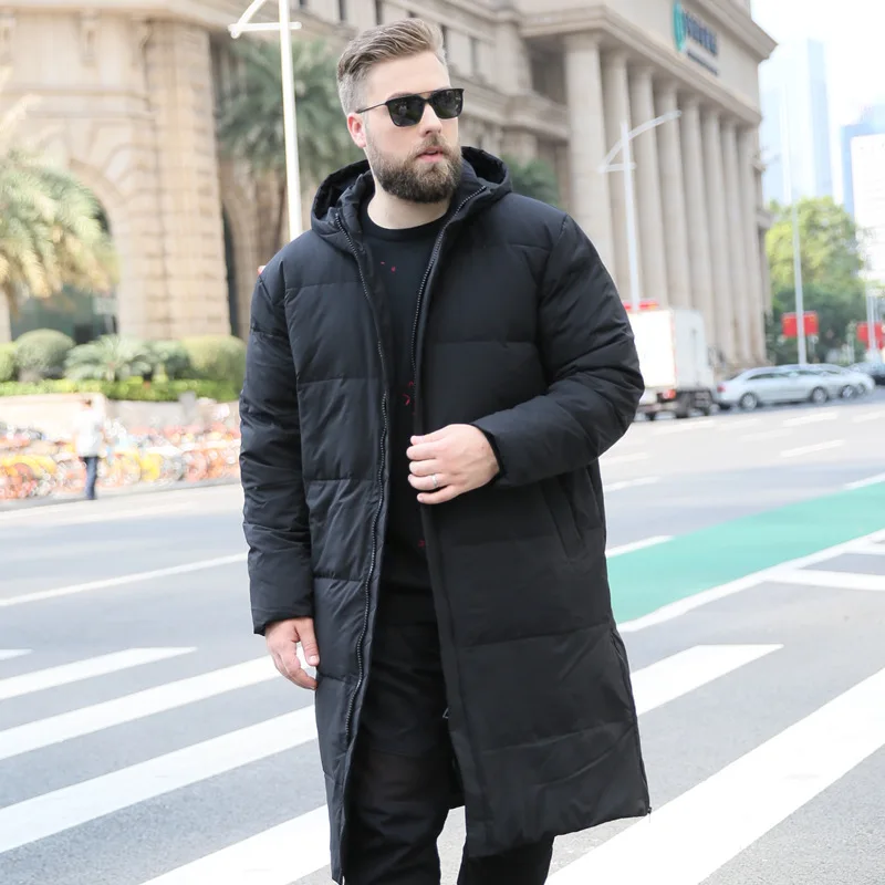New winter fashion man's duck down long coat & jacket warm parkas for male with a hood hat black green 5xl 6xl 7xl 8xl 9xl 10xl