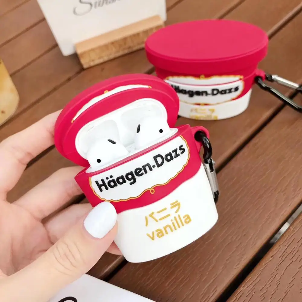 Для Airpods 3D силиконовые аксессуары милый чехол HAGEN Dazs коробка для мороженого