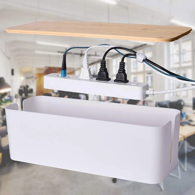 

Plastic Wire Box, Power Strip, Hub Box, 2 Pieces, Cable Management Box, Wooden Hub and Desktop Bottom Power Board