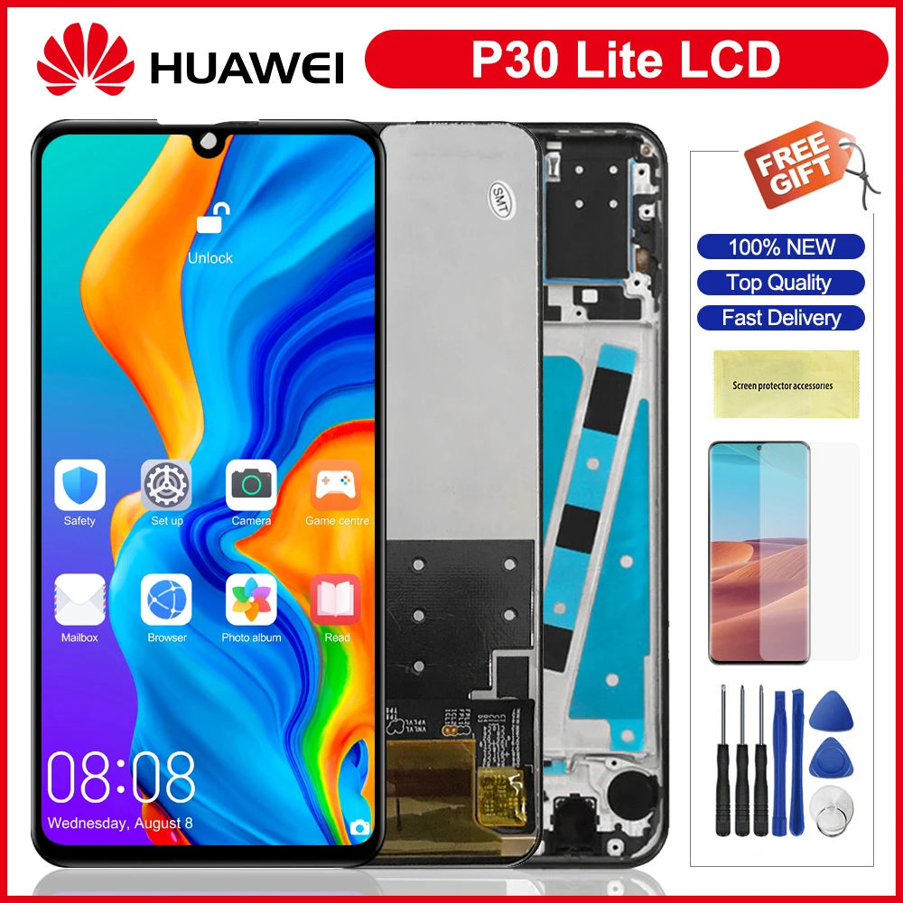 ЖК дисплей 6 15 дюйма для Huawei P30 Lite сенсорный экран с рамкой в сборе Nova 4e MAR LX1 LX2 AL01