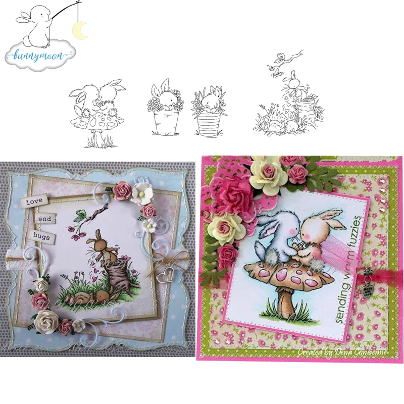 CH с изображением милых животных и детей силиконовый штамп трафарет тиснением для