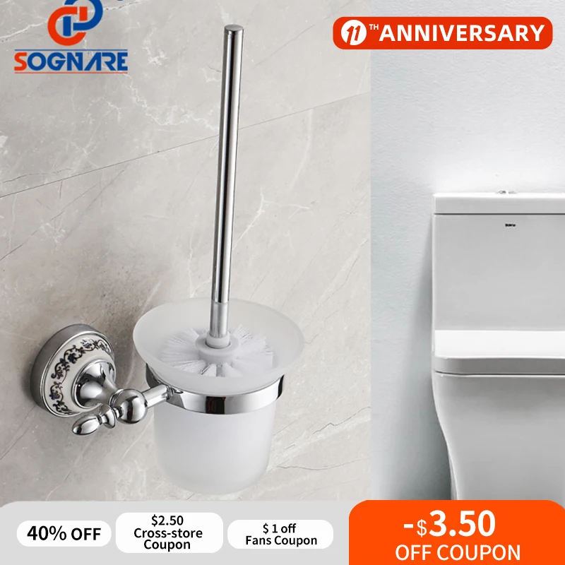 Набор хромированных держателей для туалетной щетки SOGNARE настенный держатель со