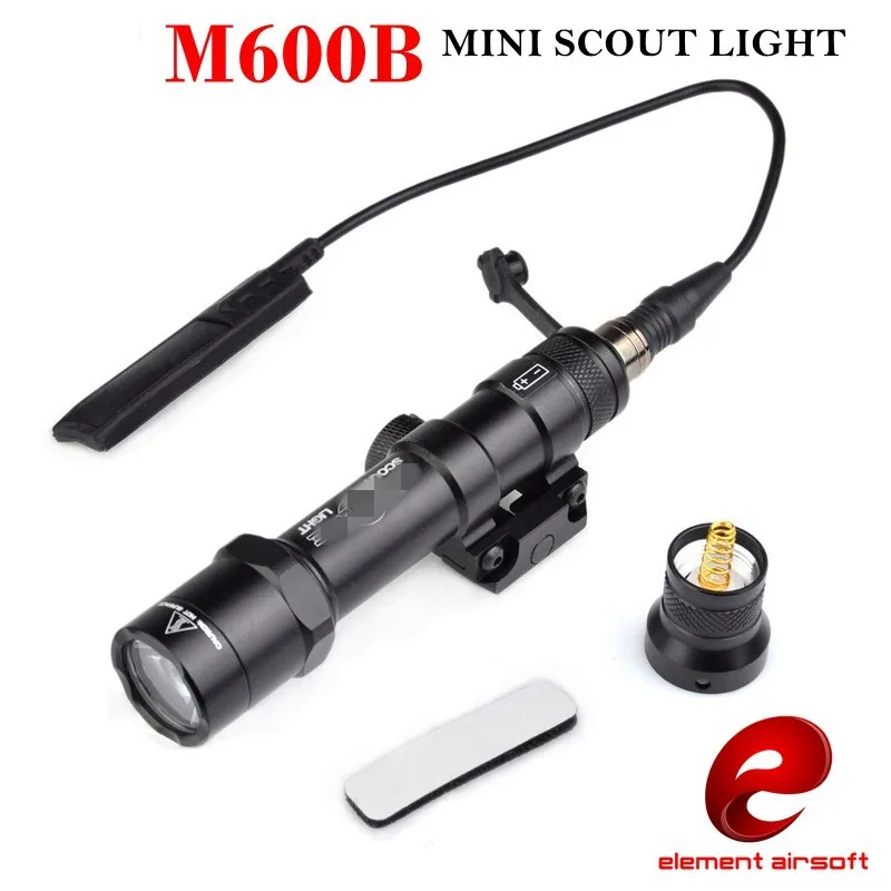 

Миниатюрный фонарь для разведчика Element Airsoft M600B, светодиодсветодиодный тактическая лампа-вспышка для оружия, охоты, софтбоя, светильник EX410
