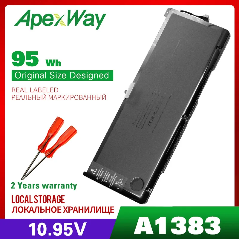 ApexWay 10 95 V 95Wh Новый A1383 Аккумулятор для ноутбука Apple MacBook Pro 17 &quot2011 A1297 020-7149-A10 MC725LL/A |