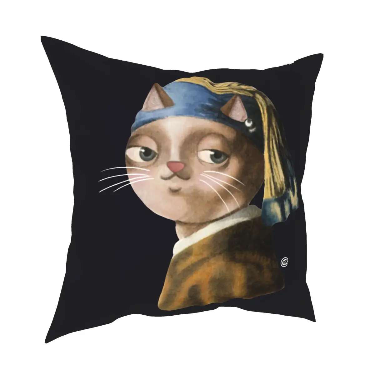 

Cat With The Pearl Earring Pillowcase Printing Polyester Cushion Cover Decoration Pillow Case Cover Sofa Square 40*40cm