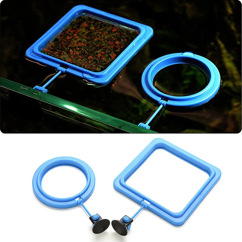 

Aquarium Fish Tank Square/Circle Ring Feeder Feeding Station Float Floating Food 32CC