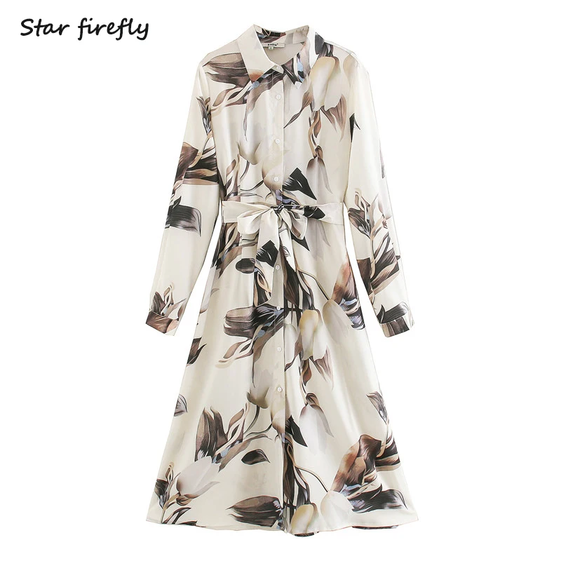 Звездное модное женское платье Za весна 2020 новое повседневное тонкое рубашка с