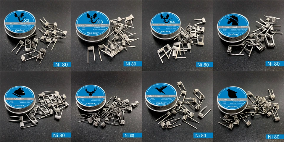 Предварительно Построенная катушка для вейпинга плавленые катушки Clapton Alien Clapton Premade Coil Vape A1 SS316L NI80 для RDA RTA распылитель Mod нагревательный провод